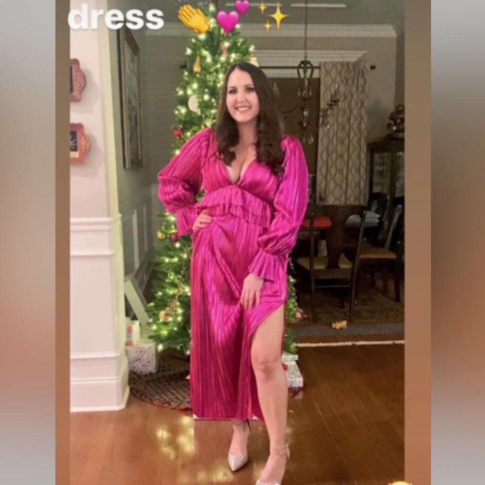 Buddy Love Pink Metallic Maxi Dress
